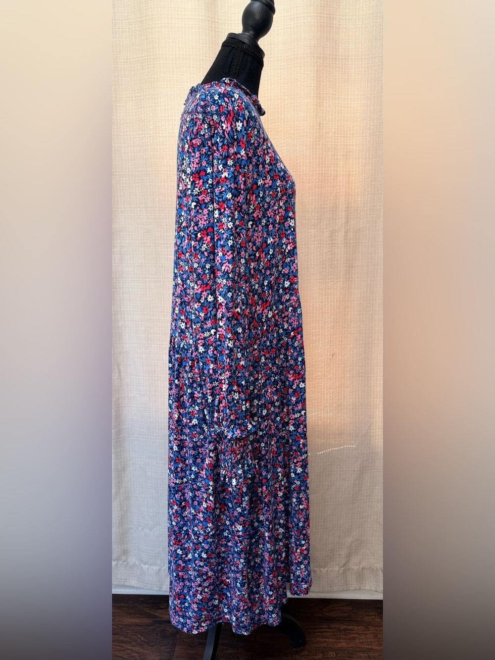 Draper James 3X Ditsy Floral Tiered Midi Dress Smocked Ruffle - Picture 4 of 14